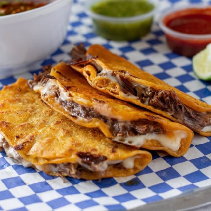 Birria Queso Tacos Plate.
