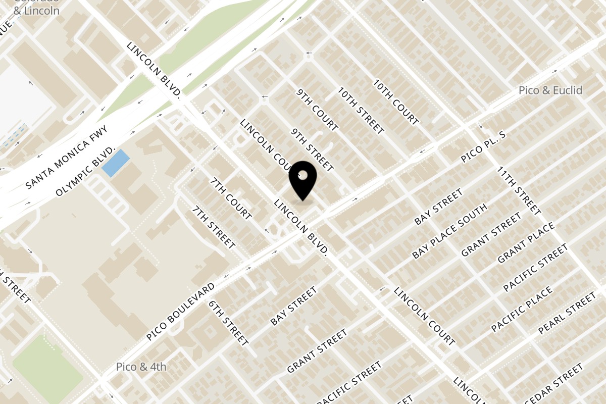 Map showing the location of SaMo's Oaxaca on 1865 Lincoln Blvd Ste 5 in Santa Monica